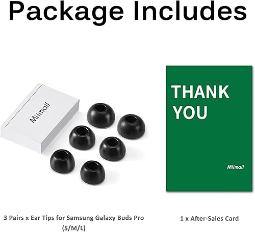 Miniatura 7 de Miimall - Almohadillas de espuma para los oídos compatibles con Samsung Galaxy Buds Pro, ajuste definitivo en la funda, tapones antideslizantes para