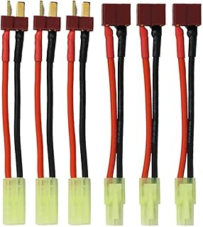 3 Pairs Mini Tamiya Style Connector to Deans T Plug Male Female 16AWG 80mm Silicone Cable Wire Adapter for RC ESC Speed Controller Car Truck FPV Lipo Battery