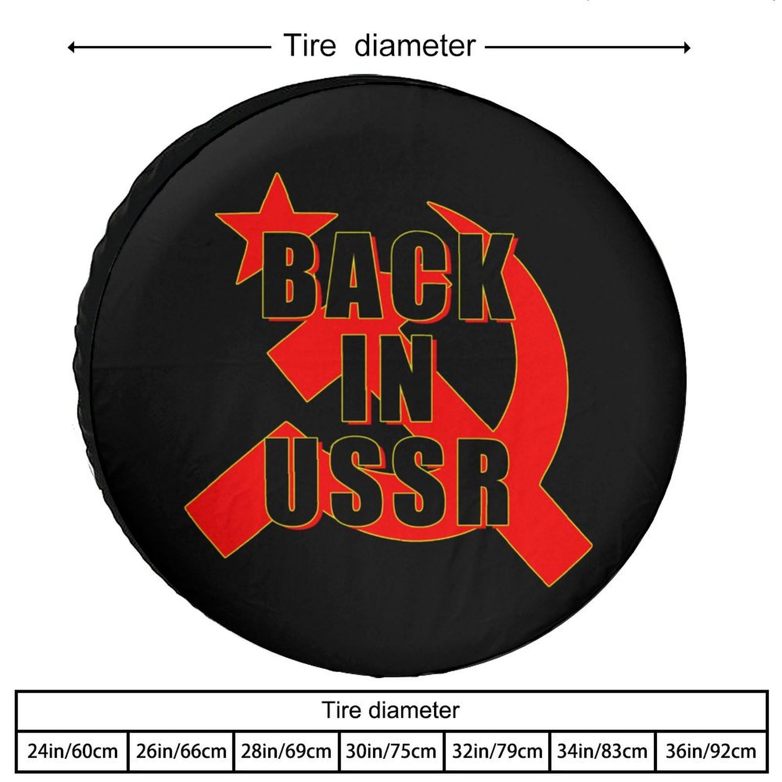Back in USSR Hammer Spare Tire Cover Oxford Waterproof Wheel Protectors Universal Car Accessories 26inch