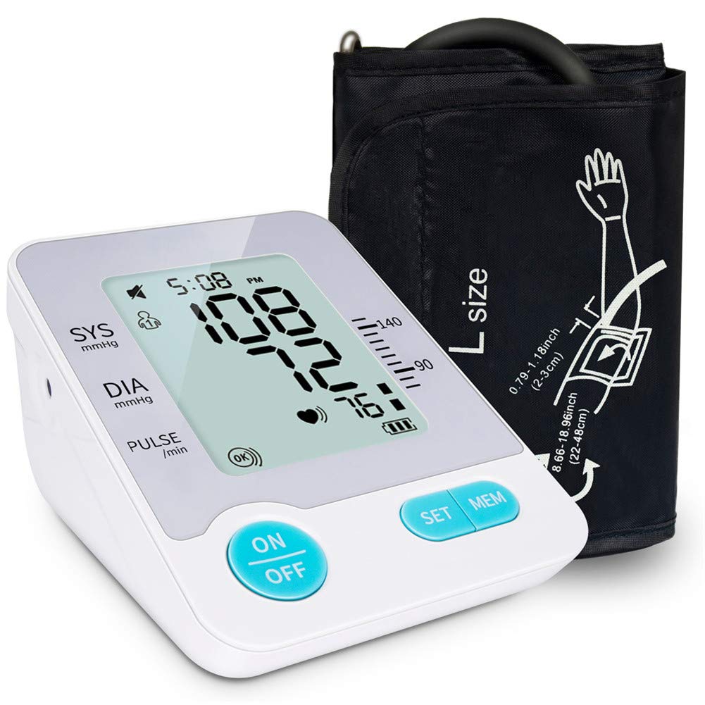 DYHQQ Blood Pressure Monitor for Upper Arm, Accurate Automatic Blood Pressure Machine Home Use & Heart Pulse Rate Monitoring Meter with Cuff 22-48cm
