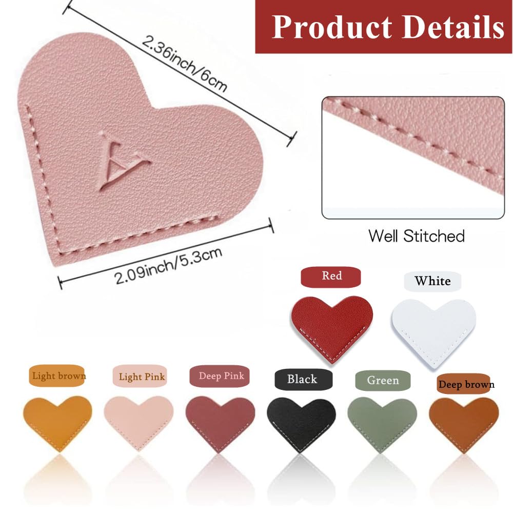 Amazon.com: 4Pcs Personalized Leather Heart Bookmark26 Letters