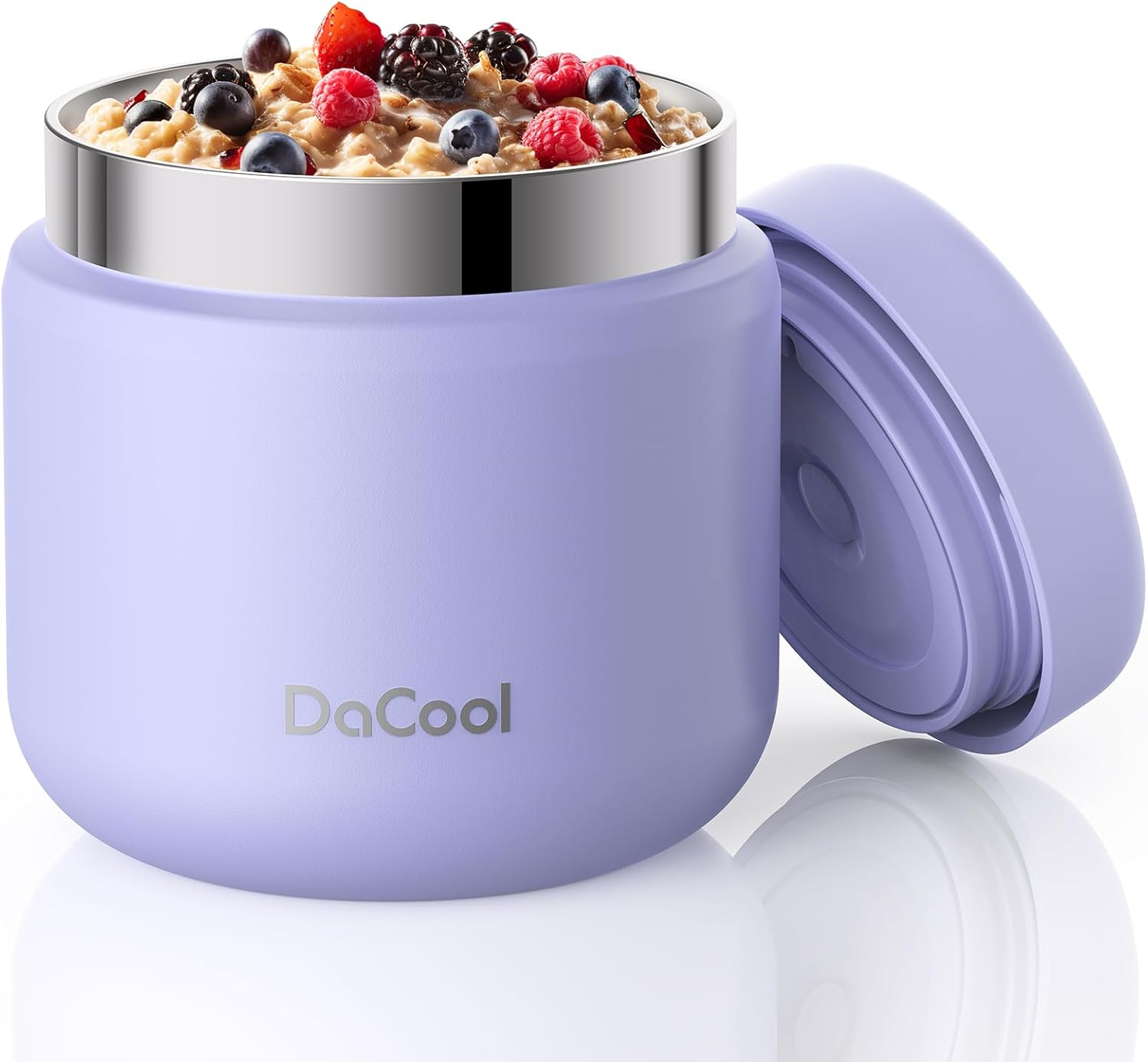 DaCool Kids Thermo for Hot Food 2 Pack 13oz/pack Insulated Food Jar Vacuum Stainless Steel Kids Food Thermo Soup Insulated Lunch Container for School Office Picnic Travel Outdoors,Black+Cotton Candy