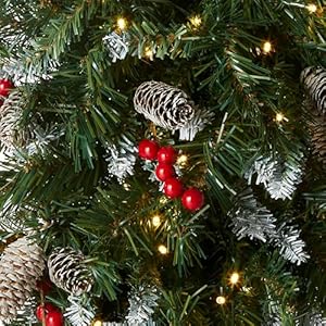 National Tree Company Pre-Lit Artificial Christmas Teardrop, Green, Frosted Berry, White Lights, Decorated with Pine Cones, Berry Clusters, Frosted Branches, Christmas Collection, 36 Inches National Tree Company Pre Lit Artificial Christmas Teardrop Green Frosted Berry White Lights Decorated with Pine Cones Berry Clusters Frosted Branches Christmas Collection 36 Inches