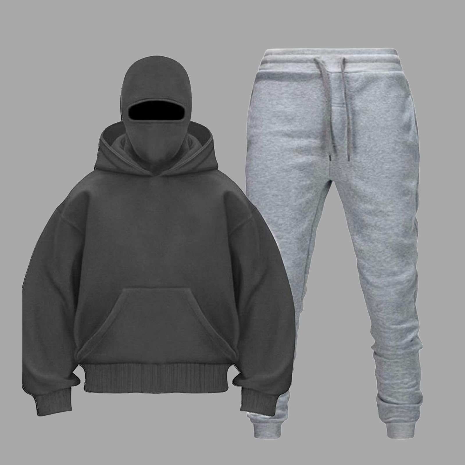 Conjunto de chándal para hombre, conjunto de invierno, chic e informal, chándal con capucha, confort diario, atuendo otoño, invierno, cálido, ropa descontratada deporte trabajo