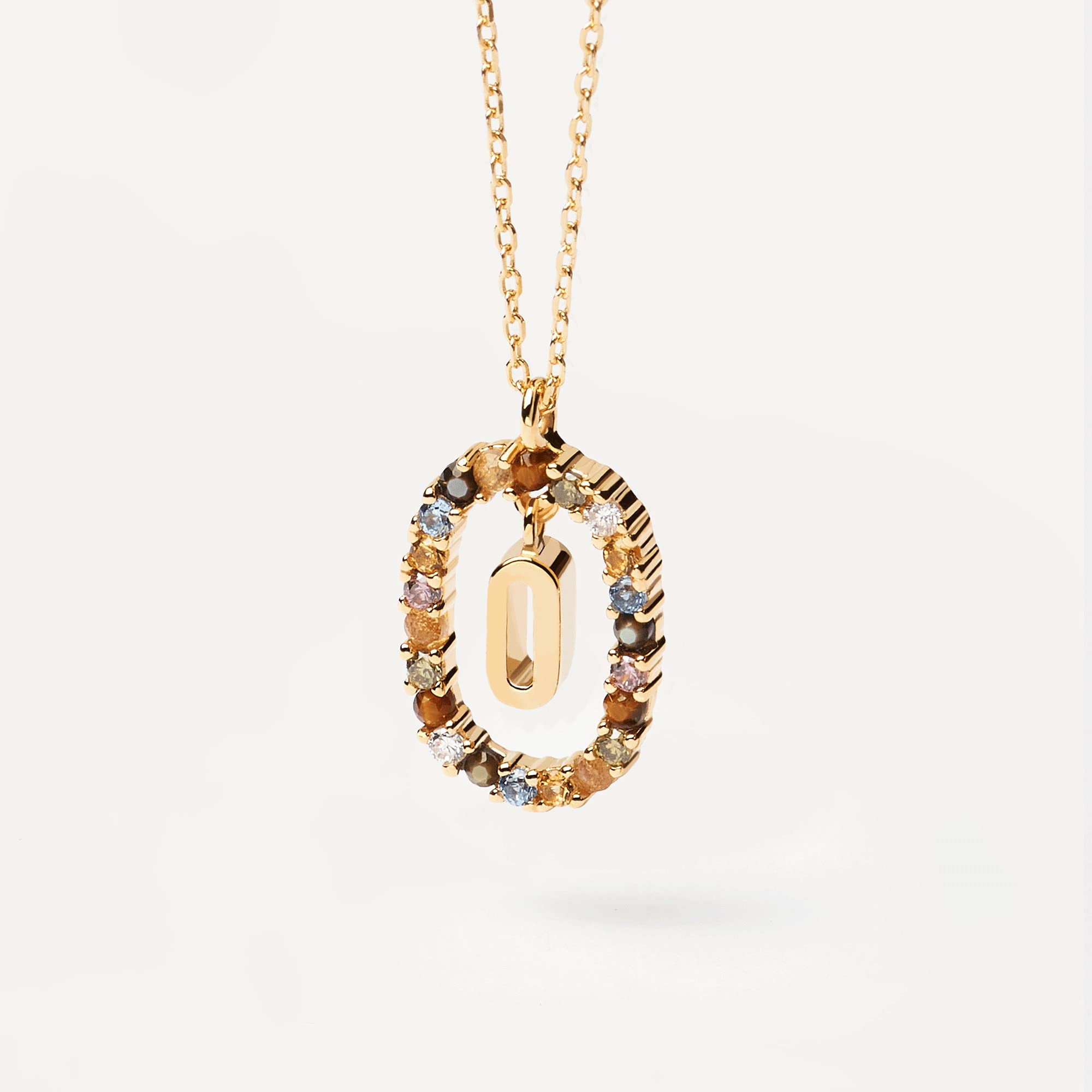 P D PAOLA - Collana Lettera O - Argento Sterling 925 placcato oro 18k - Gioielli da donna, Estándar, Oro, Nessuna pietra preziosa