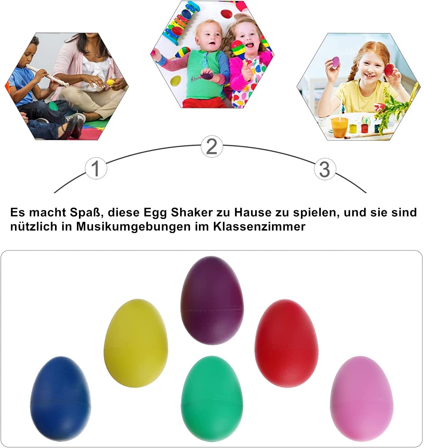 Zestaw 24 sztuk jajek w 6 kolorach, marakasy, jajka, zestaw do wytrząsania jajek z tworzywa sztucznego, do zabawy dla dzieci i małych dzieci, prezent na imprezę wielkanocną