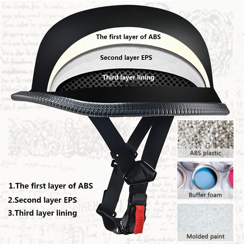 Halbschalenhelm Mit ECE-Zulassung Vintage Motorradhelm Baseball Cap Cruiser Chopper Scooter Helm Herren Retro Motorrad Halbhelm Damen Mofa Helm mit Brille(2,M=57~58cm)