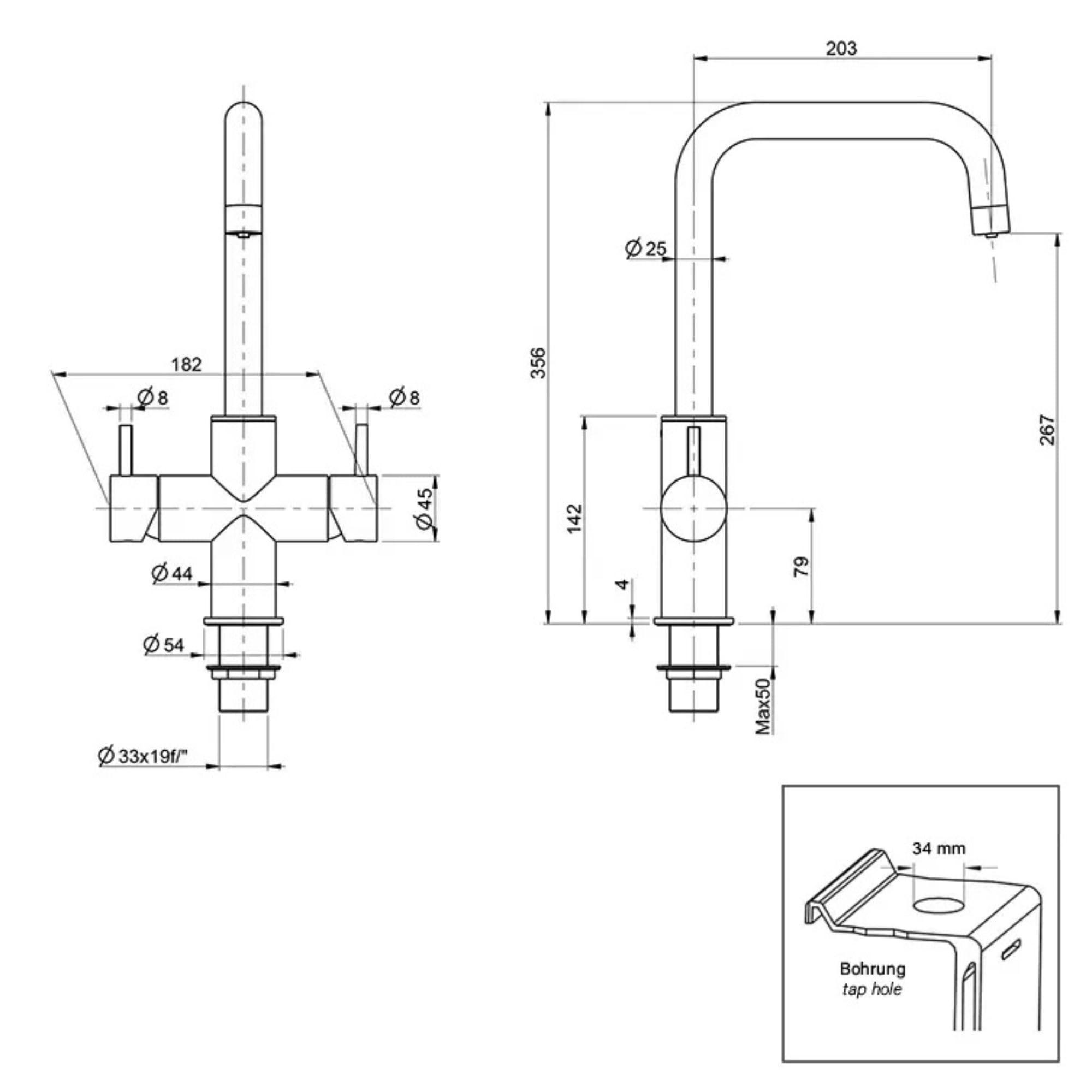 ESTETICA INOX - Spruzzatore da incasso ultra piatto, senza