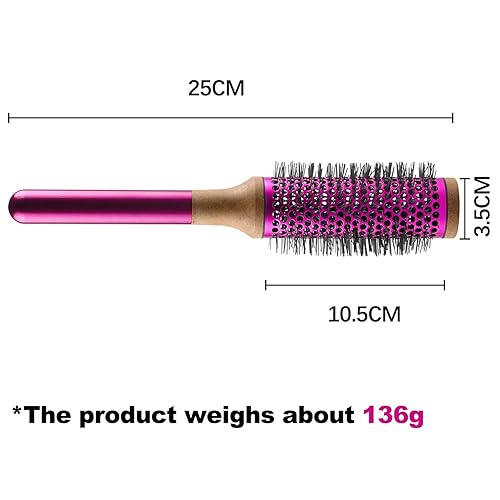 Miniatura 8 de Peine redondo de 1.378 in1.4 pulgadas para peinado Dyson y peluquería, mango pesado ventilado cepillo de barril para secado, rizado, alisado