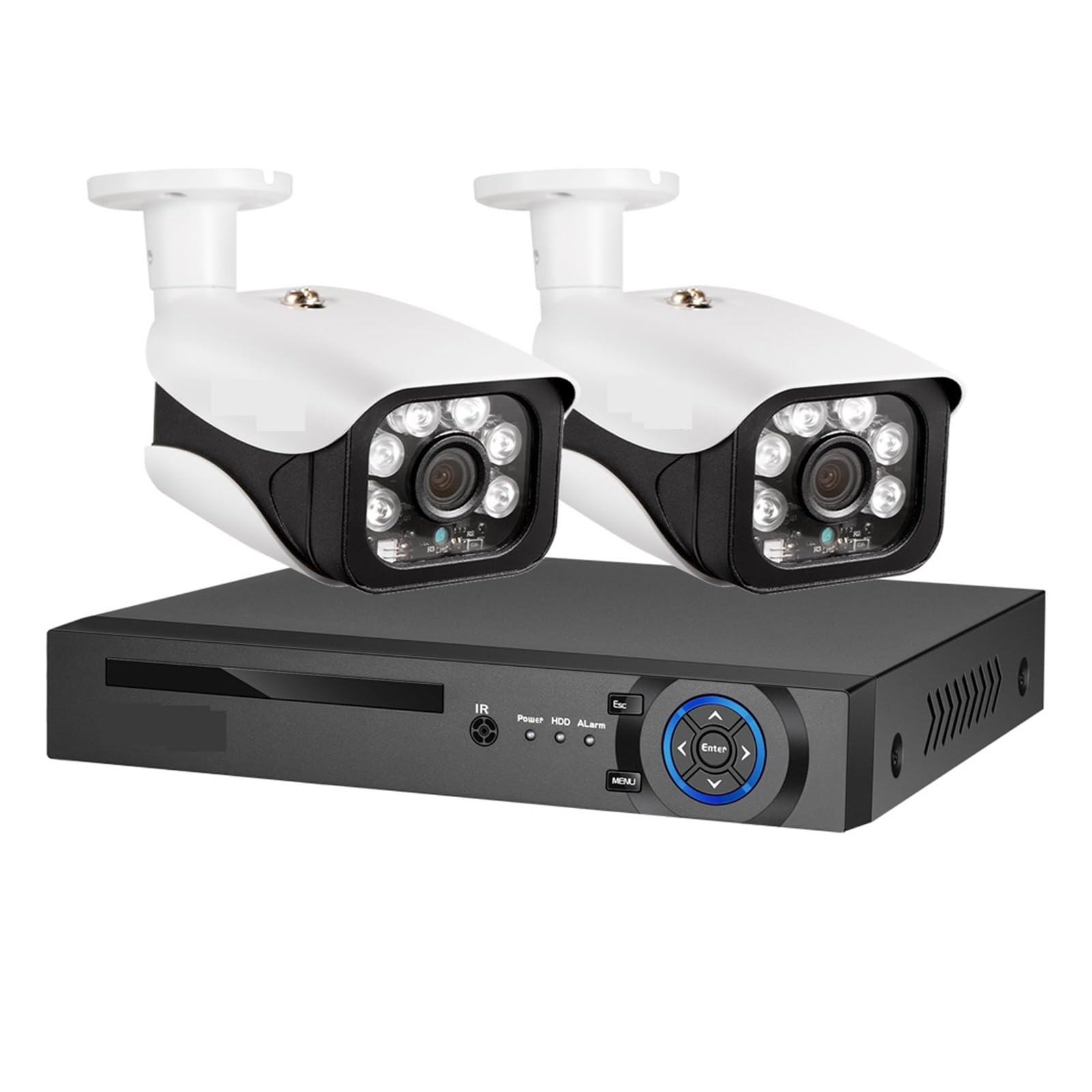 Kit Videosorveglianza, di telecamere di Sicurezza da 8 MP Kit di videosorveglianza Esterna 4K Poe NVR Set di telecamere CCTV IP for la casa(None,4CH NVR And 2 Camera)