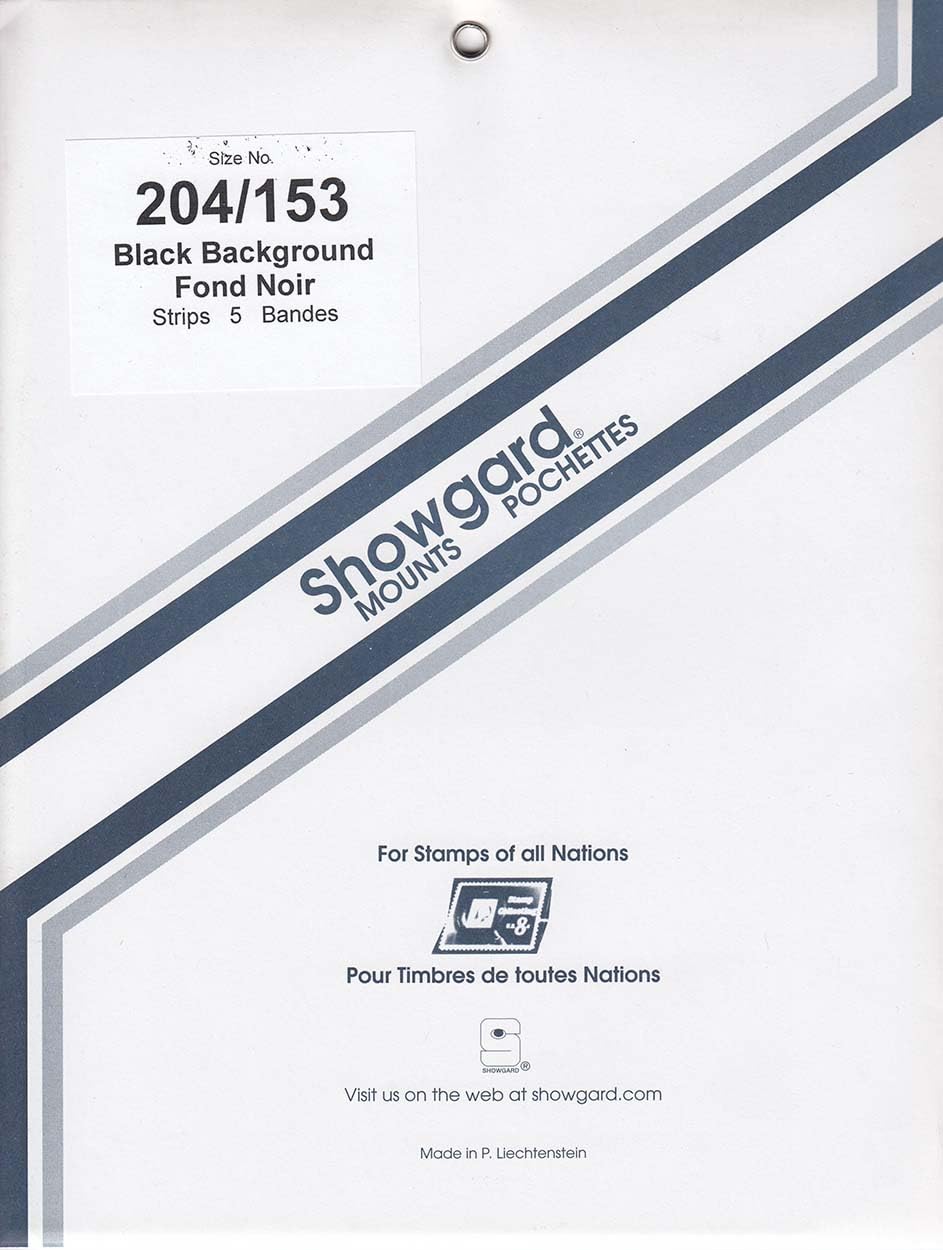 Showgard Strip Style Stamp Mounts Size 204/153 Black