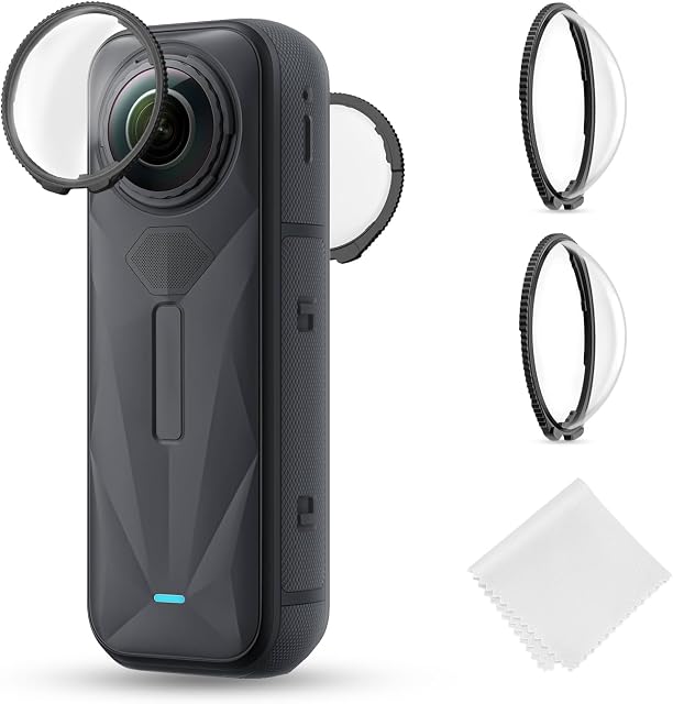 K&F CONCEPT Optical Tempered Glass Lens Protector for Insta 360 X5 | 2-Pack Premium Lens Guards, 9H Hardness High Transparency Multi-Coated Lens Cover for Insta360 X5 Accessories FVI102