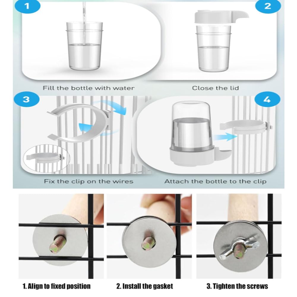 Jaula grande para pájaros, jaula para periquitos con soporte desmontable y ruedas, jaula para pájaros con bandeja deslizante para pájaros, perchas de madera, soporte rodante, jaula de pájaros de vuelo