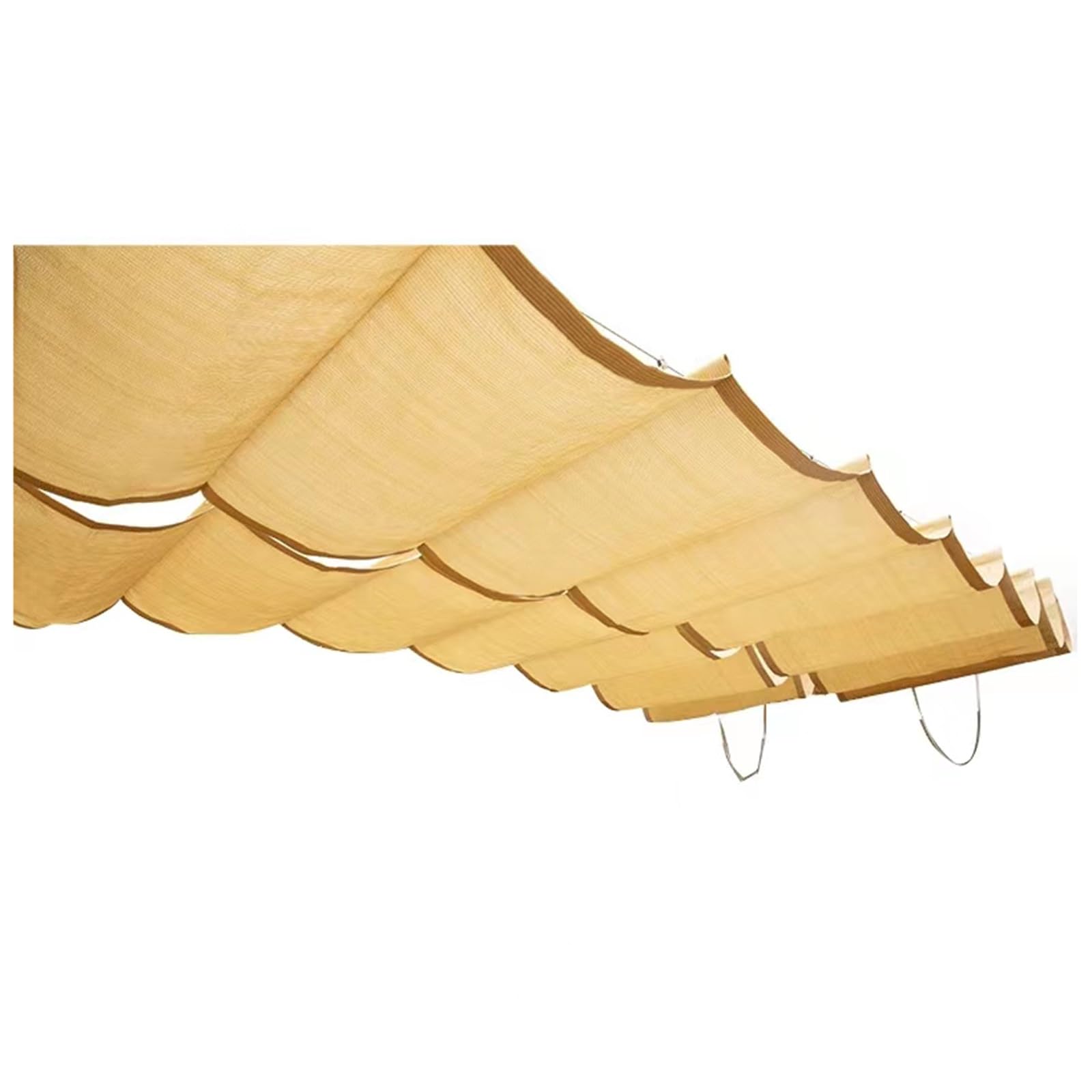Patio Waterdichte Intrekbare Schaduw Cover, Pergola Slide Wave Sail Canopy Mesh Stof Luifel Waterdoorlatende Zon Filtering voor Deck (Color : Beige, Size : 0.9x5m