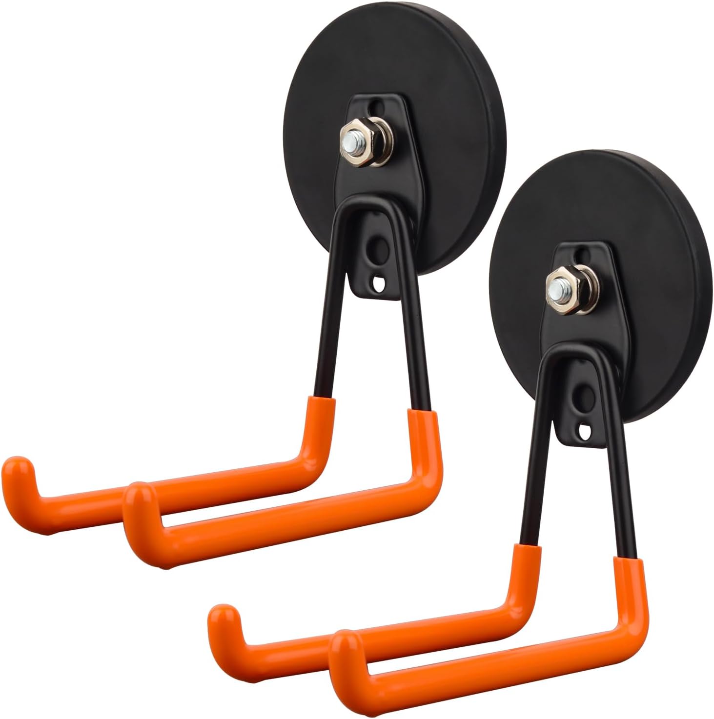 MUTUACTOR Strong Magnetic Hooks,2pcs Metal Large Magnet Hooks for Tool Organizer,Heavy Duty Magnetic Hooks for Cordless Drills,Garden Hoses,Work Bench,Impact Drivers,Tool Box,Chest or Metal Cabinet