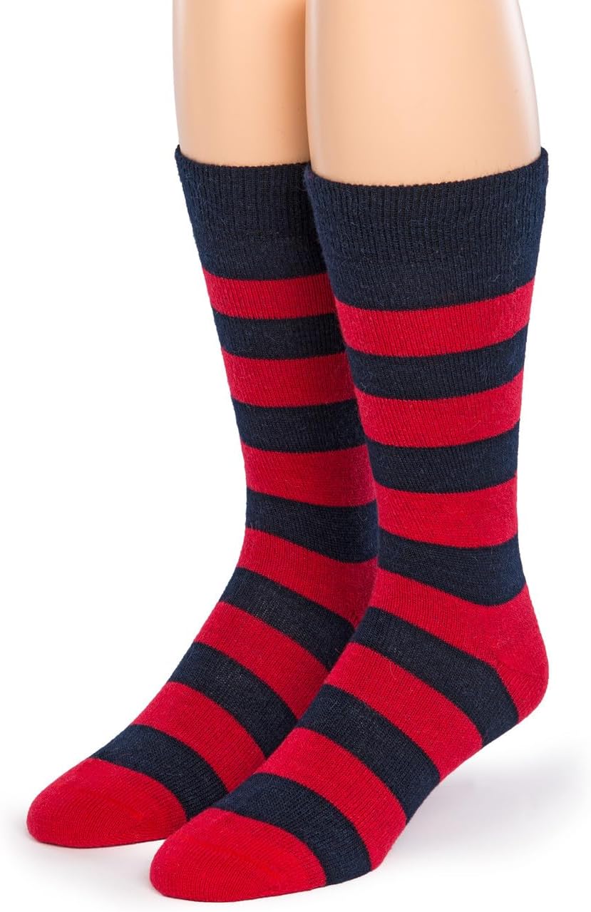 WARRIOR ALPACA SOCKS - Fresh Classic Rugby Stripe - Alpaca Wool Dress Socks