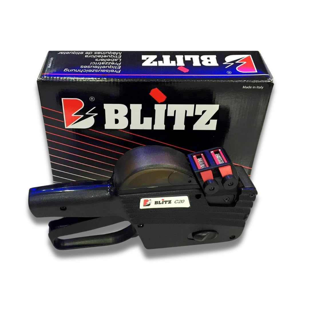 Blitz C20 2 Liner Machine, Price Tag Labeler for Office, Retail Pricing and Labels for Grocery Store, 1 Piece