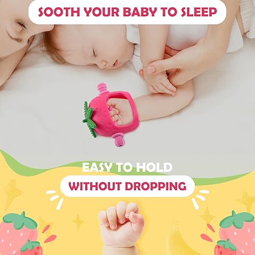 Miniatura 2 de Anboor Juguetes de dentición para bebés con clip, mordedores de silicona para bebés de más de 4 meses, mordedores de mano anticaídas, juguetes