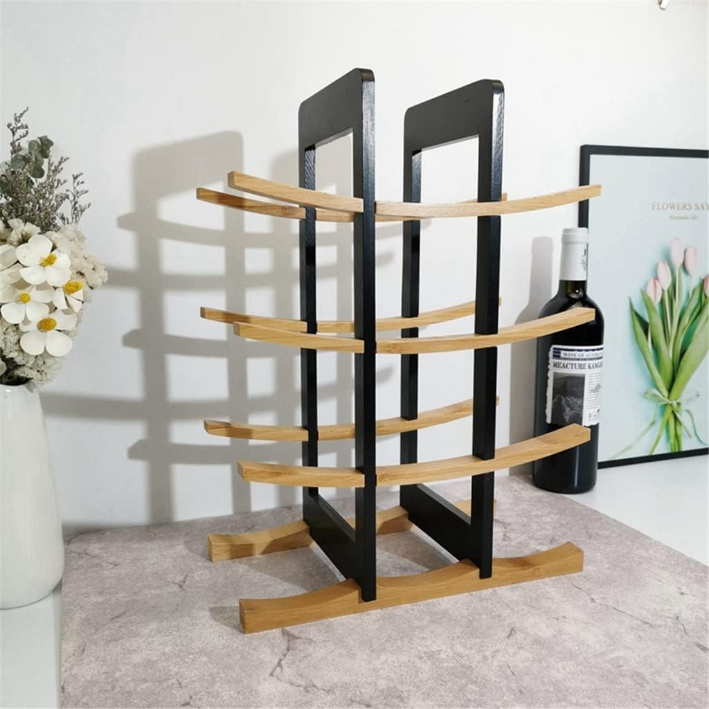 Wine Rack Wooden Countertop Bar Storage Home Decoration Set