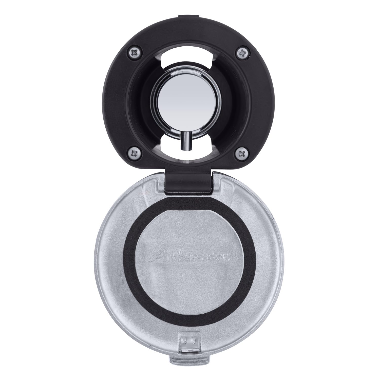 Aidack- Recessed Control Valve (Hot/Cold Mixer), Black Cup with Stainless Steel Lid, Chrome Aidack Handle - 136-1741-CK-W