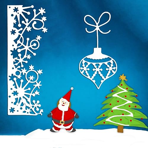 Miniatura 2 de 3 piezas troqueladas para hacer tarjetas, troqueles de corte de metal de Navidad de SENHAI para álbumes de recortes, plantillas de copo de nieve