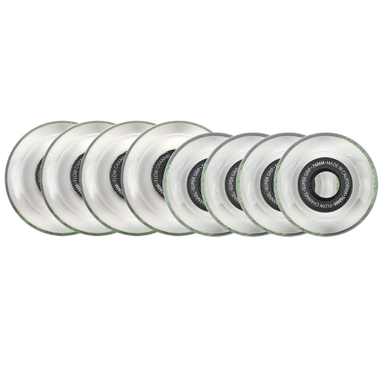 Labeda Slime Roller Hockey Wheels 76mm 80mm X-Soft (76A) Hilo Set Black