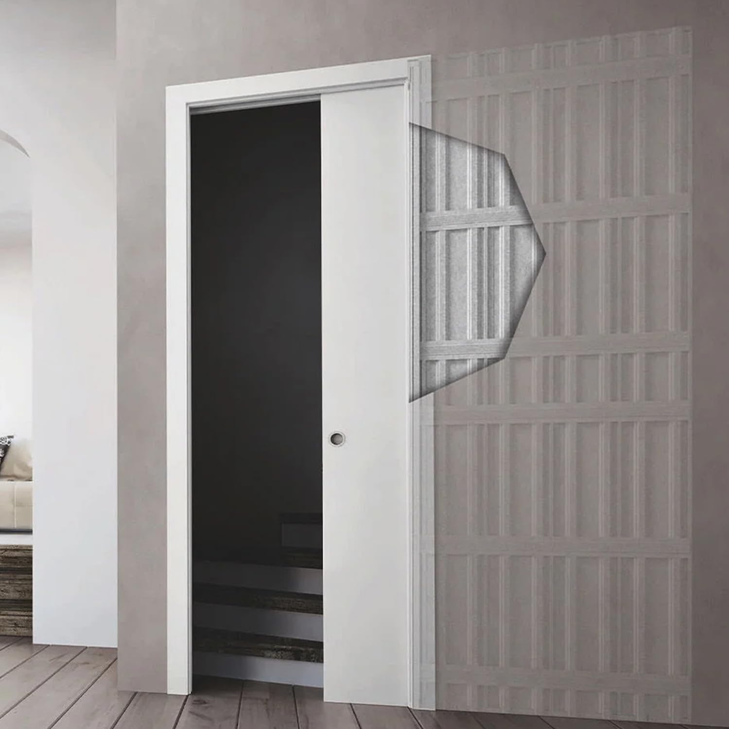 ALLINOX Controtelaio Per Porte Scorrevoli Anta Unica In Acciaio ZINCATO Per Cartongesso Sistema Porta a Scomparsa Telaio Salvaspazio Da Interno MADE IN ITALY (700x2100x100)
