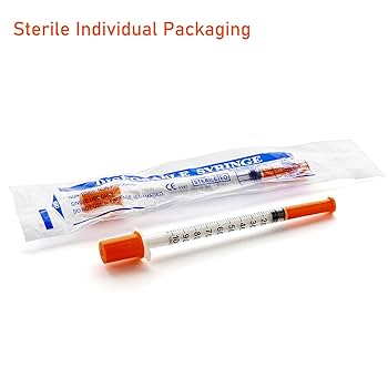さくなーゆページ 29 Gauge 1cc 1/2 in(13mm) Syringes with Needle,Pack of 100