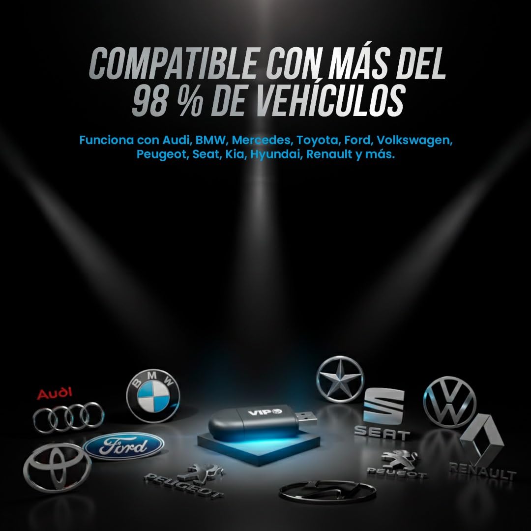 Adaptador CarPlay inalámbrico 2 en 1 USB + USB-C | Convierte CarPlay/Android Auto por Cable en Wireless | Compatible Apple & Android Auto | Plug & Play | Sin App, Sin Líos
