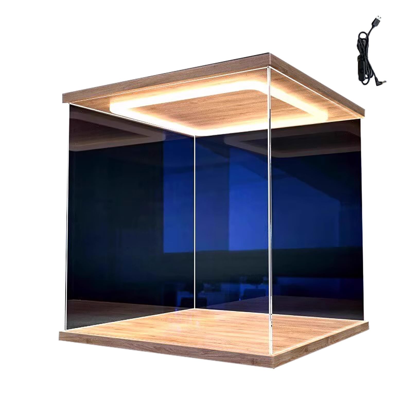 Clear Plastic Showcase, Clear Acrylic Cube Storage Bins For Easy Assembly Multiple Sizes(25x25x25cm(10"x10"x10"))