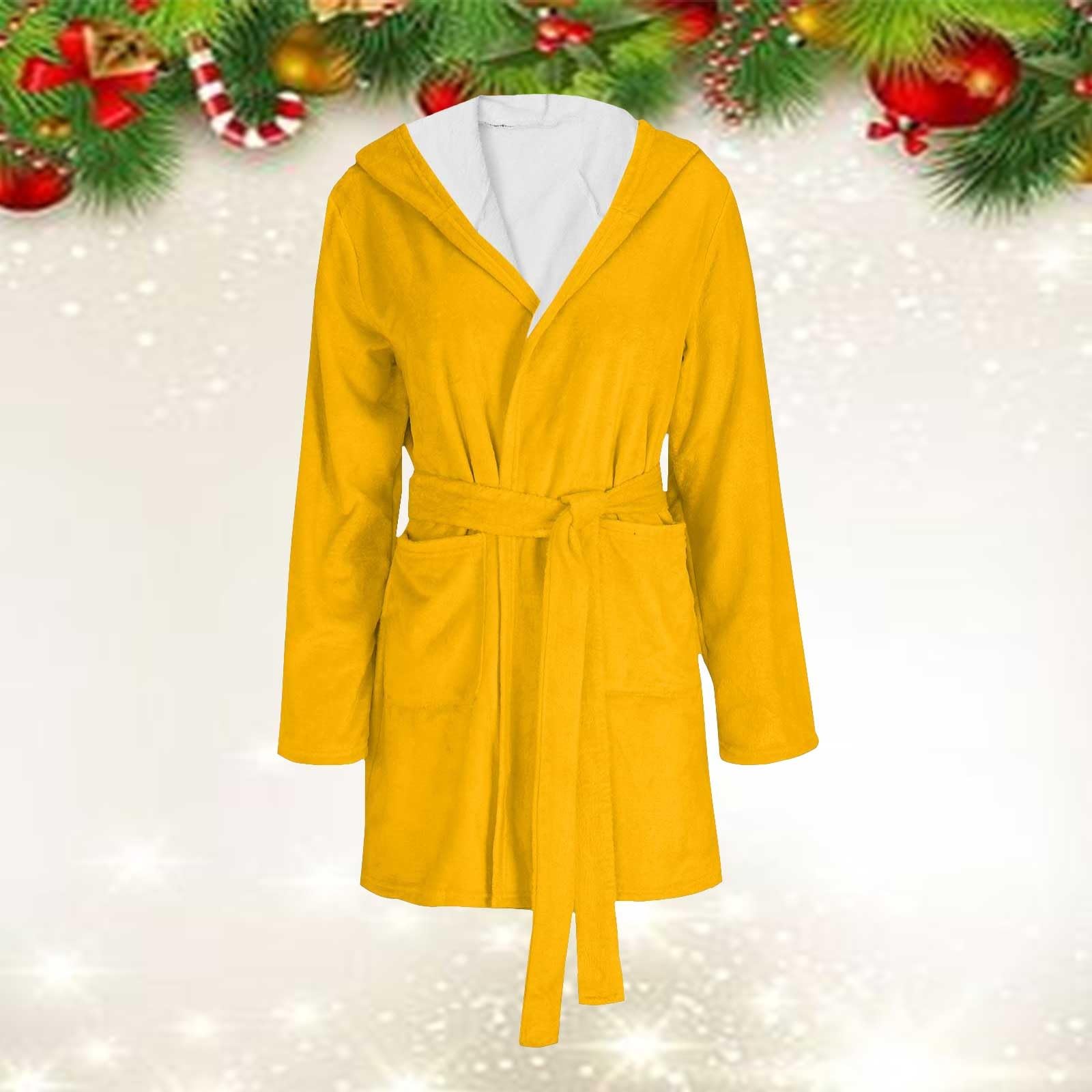 Albornoz, suave, suave, suave, para mujer, bata suave, cómoda, bata de baño, color liso, con bolsillos, pijama de noche con cinturón para batas, albornoz para mujer, suave