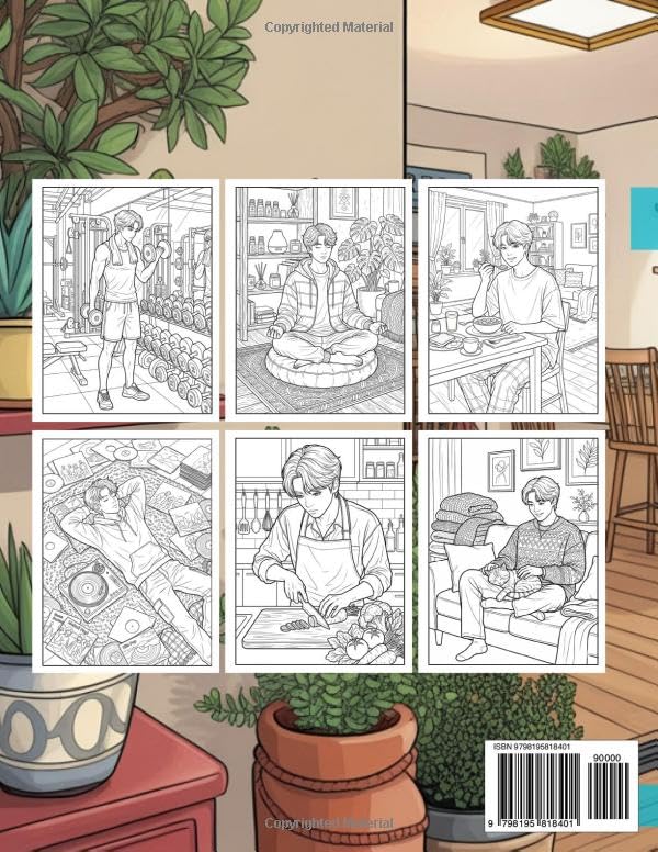 Cozy Idol Home Life Coloring Book: Cute Everyday Moments, Cozy Home Scenes, Relaxing Coloring Book for Teens & Adults (Cozy Idol Coloring Books) image 3