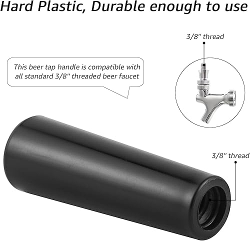 Miniatura 3 de MRbrew Manija de grifo de cerveza de plástico de 10 piezas, mango negro para grifo de cerveza estándar americano roscado