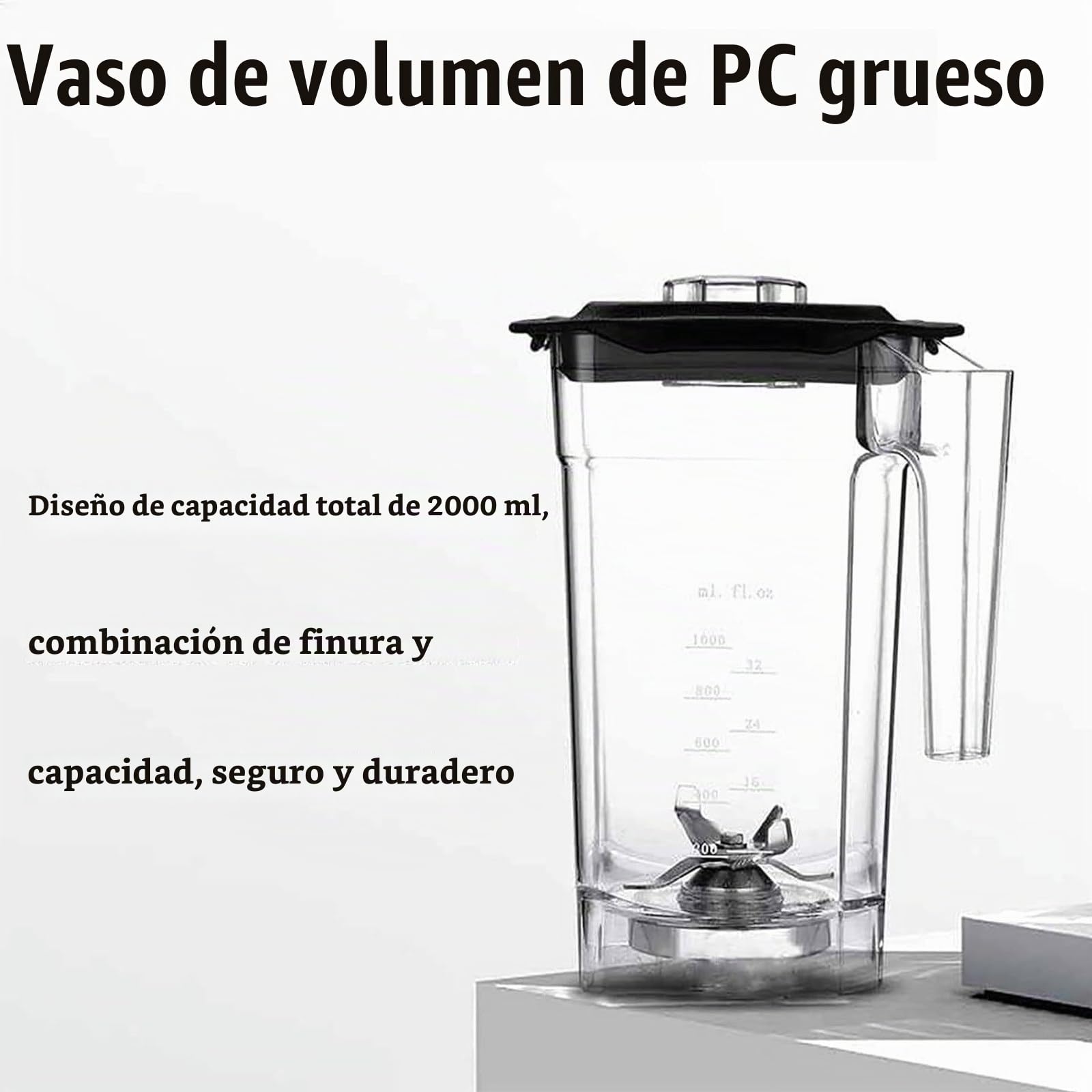 Licuadora Comercial Silenciosa con Escudo, Batidoras Industriales Profesionales De 2200w, 2l para Triturar Hielo, Batidos Y Batidos para Cocina