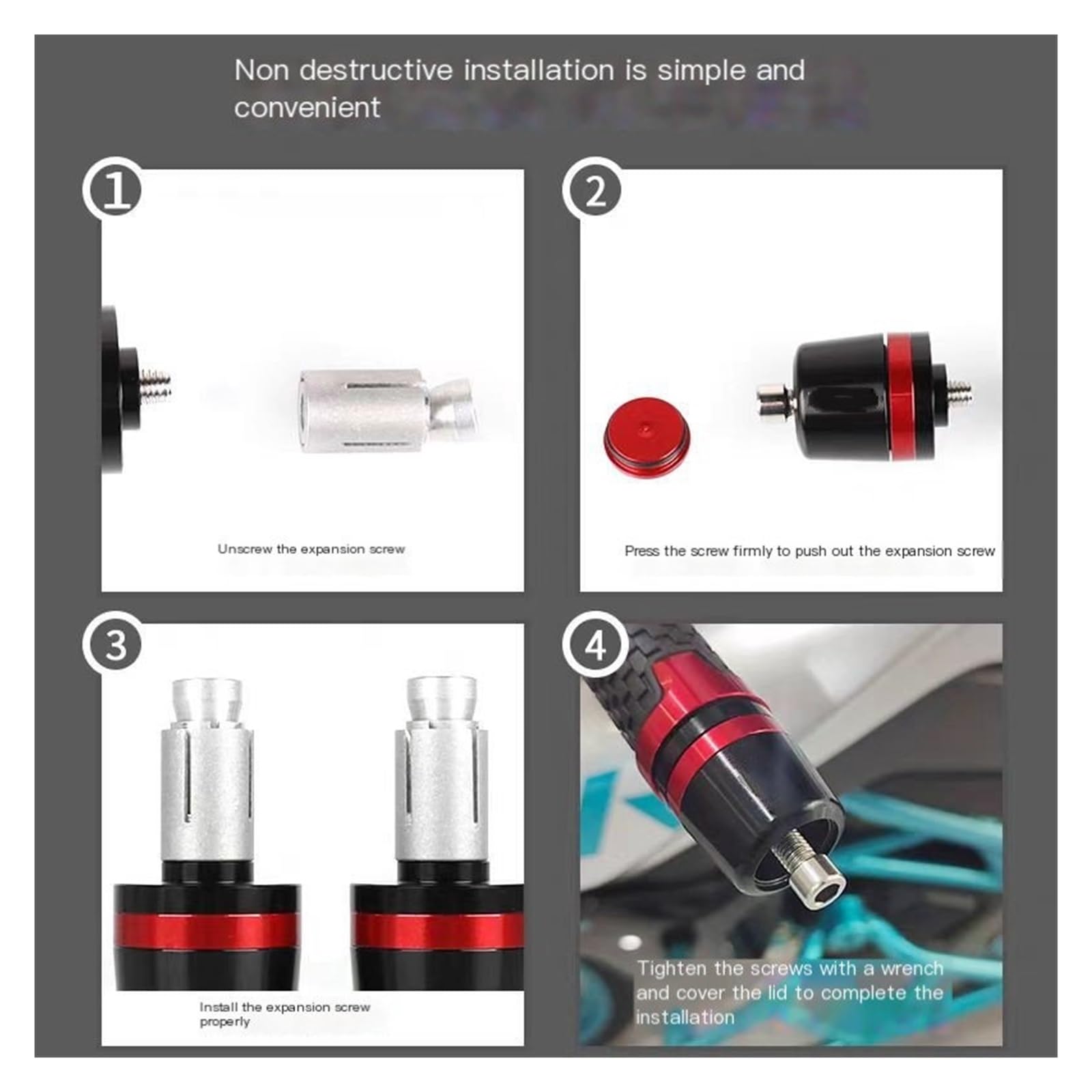 Manopole manubrio moto PER HON@&DA XL125V XL125 XL1000 V Varadero XL1000 Motocicletta 7/8 "22mm Universale Manubrio Motocicletta Manubrio Manopole Tappi