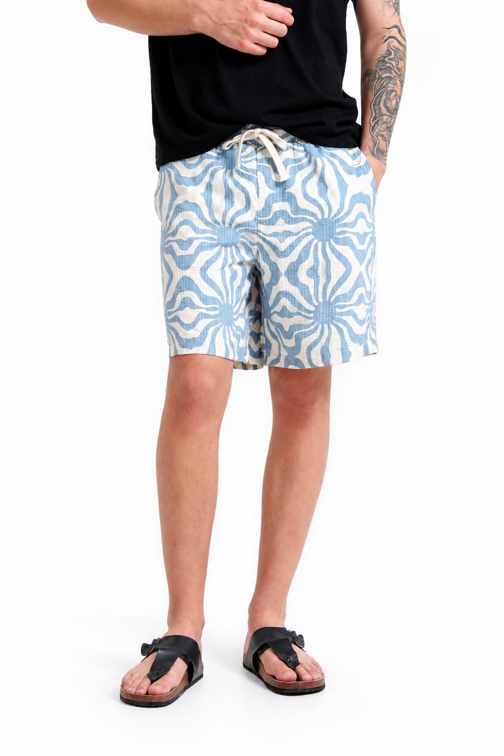stitchx Men’s Loungewear Textured Printed Seersucker Resort Short S-2XL-picture-10