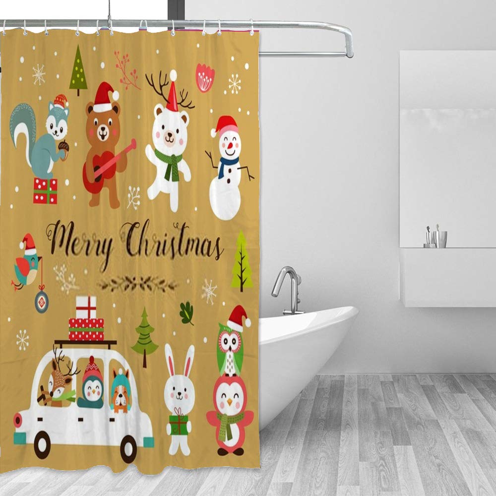 Rideau de douche pour la maison décoration Noël chaleureuse Chenhongg