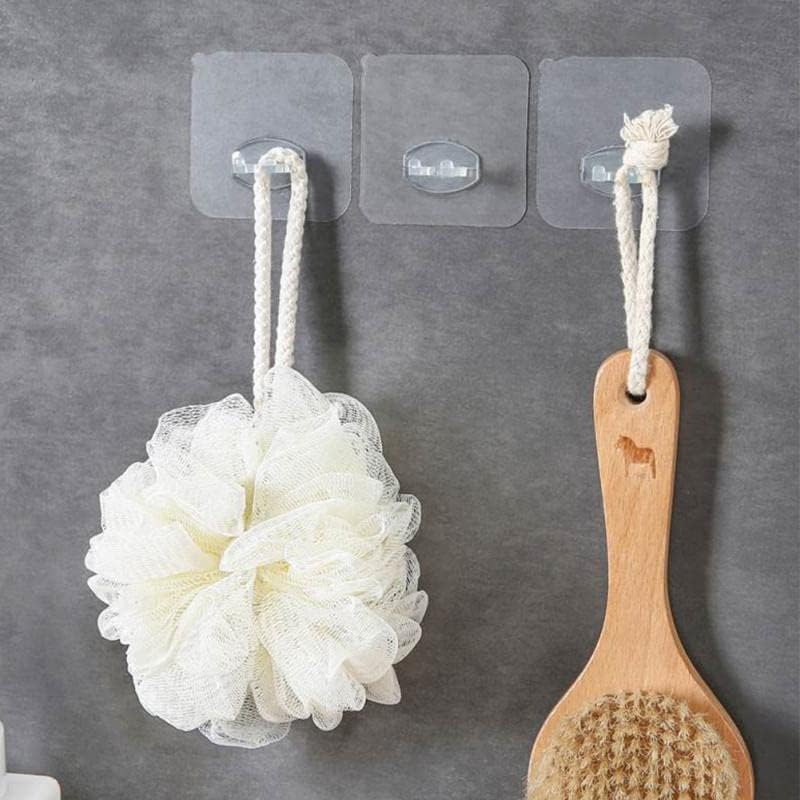 Toothbrush Holders,Toothbrush Holder Wall-Mounted Toothbrush Holder Punch-Free Bracket Sticky Hook Tooth Brush Bathroom Organizer Space Saving Bathroom Accessories(Transparent 2pcs) (Tra