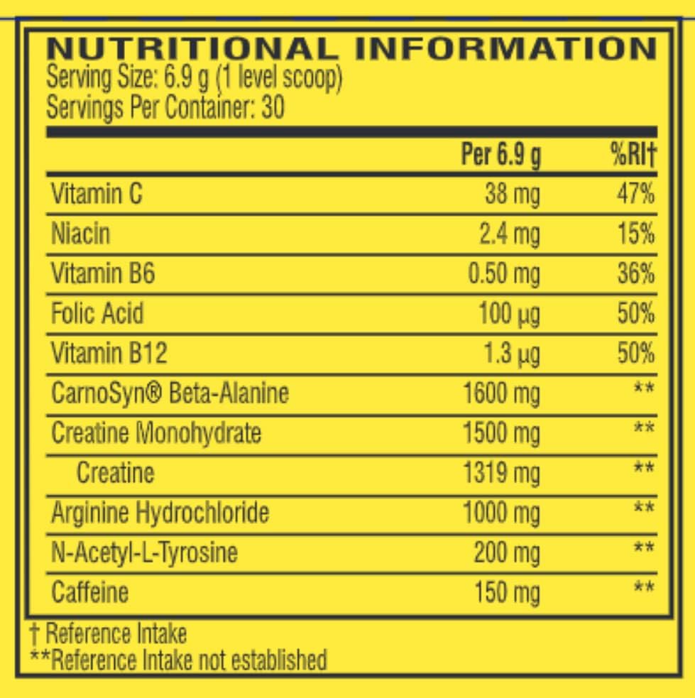 C4 Original Beta Alanine Sports Nutrition Bulk Pre Workout Powder for Men & Women, Yellow, 30 Servings - Image 3