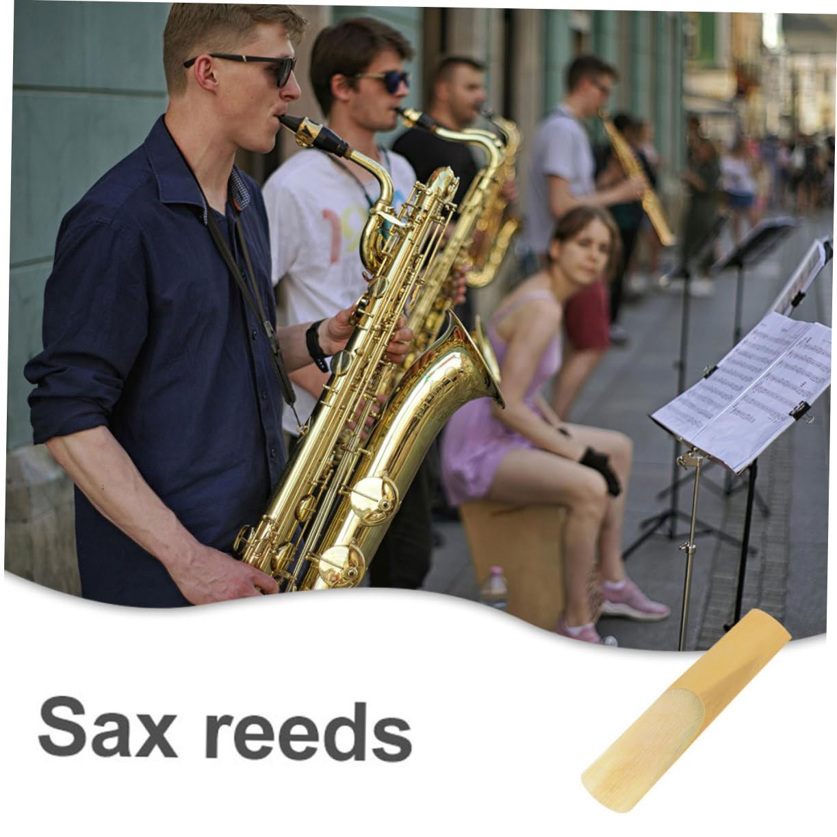 BESTonZON 60 Piezas Caña De Saxofón Accesorios Para Instrumentos Musicales Reemplazo De Cañas De Saxo Partes De Instrumentos Musicales Cañas De Instrumento Cañas De Saxofón Junco Yellow