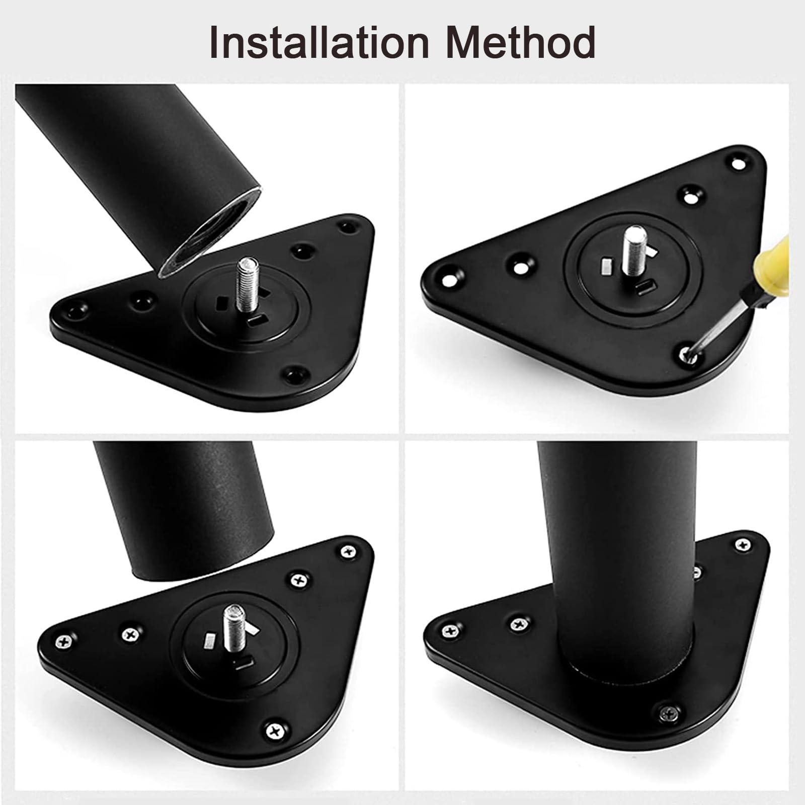 Patas de mesa de aluminio ajustables, patas metálicas de altura regulable para muebles, de acero inoxidable resistente para soportes de TV, armarios, mesas de comedor y escritorios (alto: 50 cm)