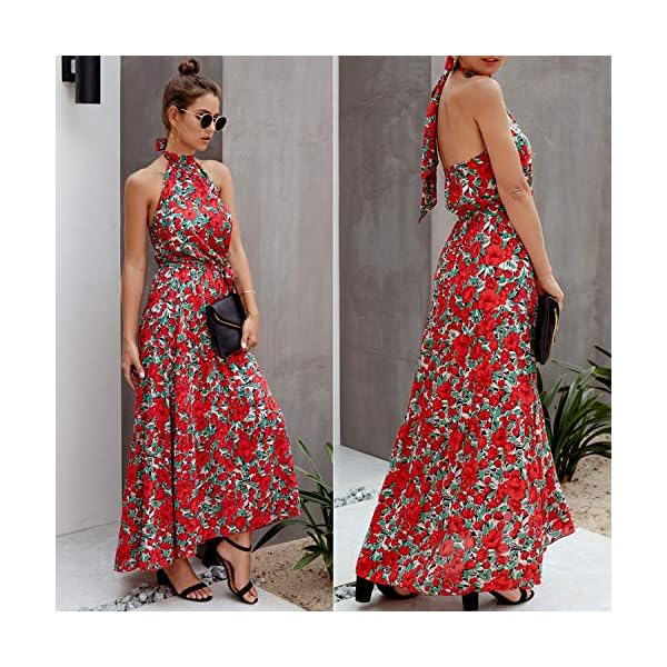 ECOWISH-Women-Dress-Halter-Neck-Boho-Floral-Print-Sleeveless-Casual-Backless-Maxi-Dresses-with-Belt ECOWISH Women Dress Halter Neck Boho Floral Print Sleeveless Casual Backless Maxi Dresses with Belt 270 Red Medium