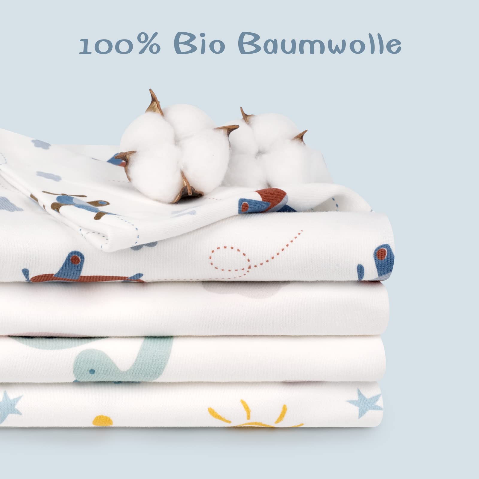 Fittia Morbida federa per cuscino per bambini, 40 x 60 cm, in cotone biologico per passeggino, confezione da 2 con chiusura lampo nascosta, Aereo