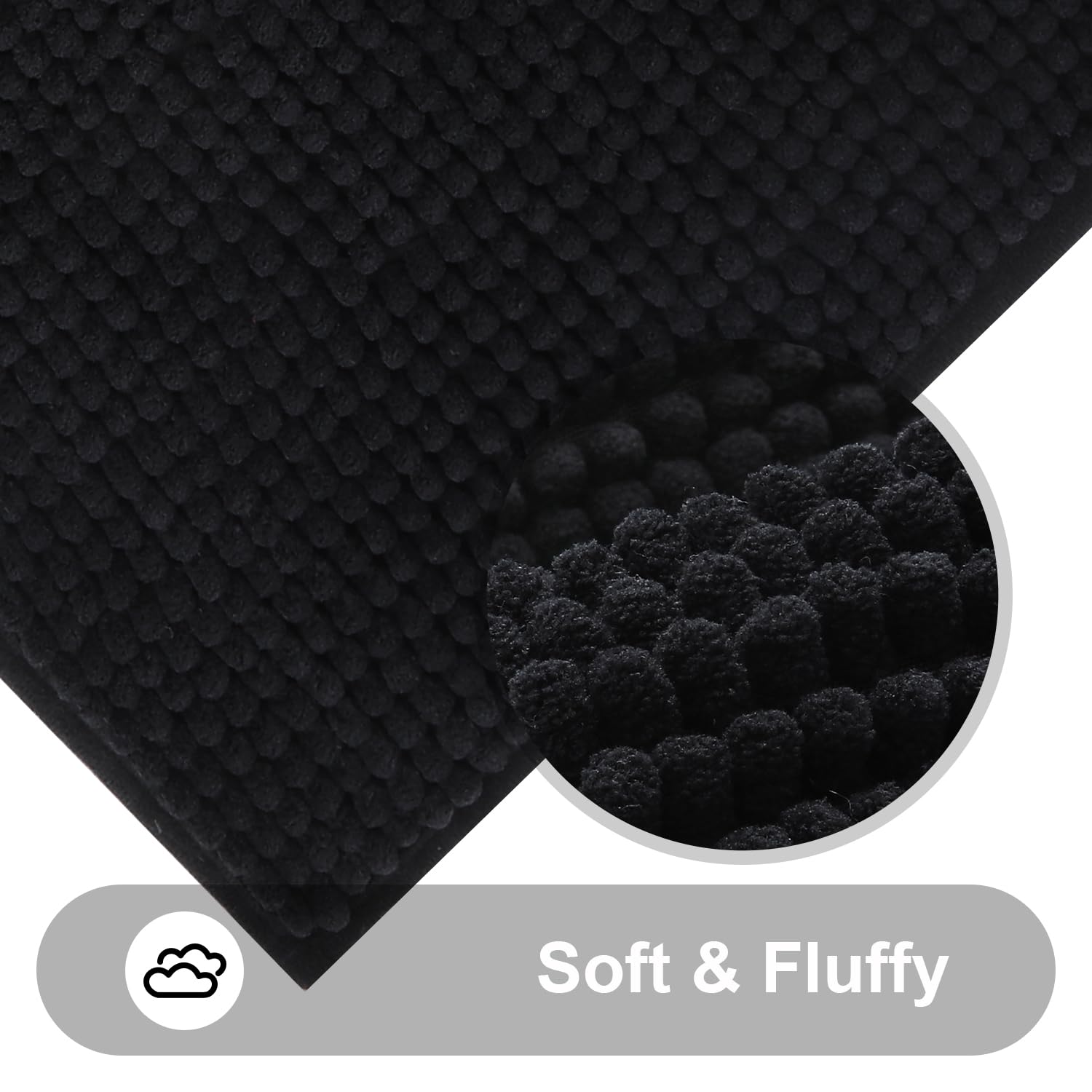 smiry Non Slip Chenille Bath Mat, 60 x 90 cm, Extra Soft Bathroom Mat - Image 2