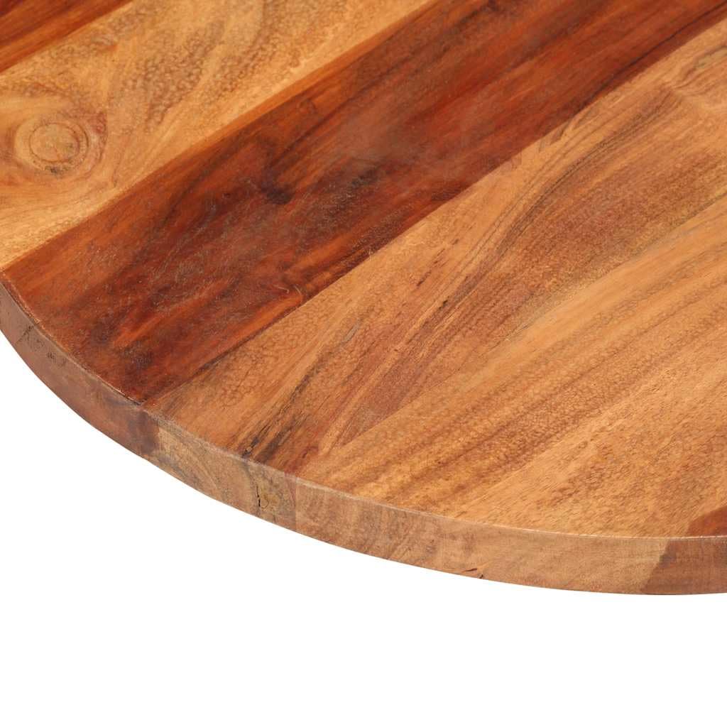 Piano in legno massiccio di acacia, rotondo, 50 cm, diametro 25-27 mm, spessore con finitura marrone miele, per soggiorno e bar, fascino rustico, durevole e facile da pulire