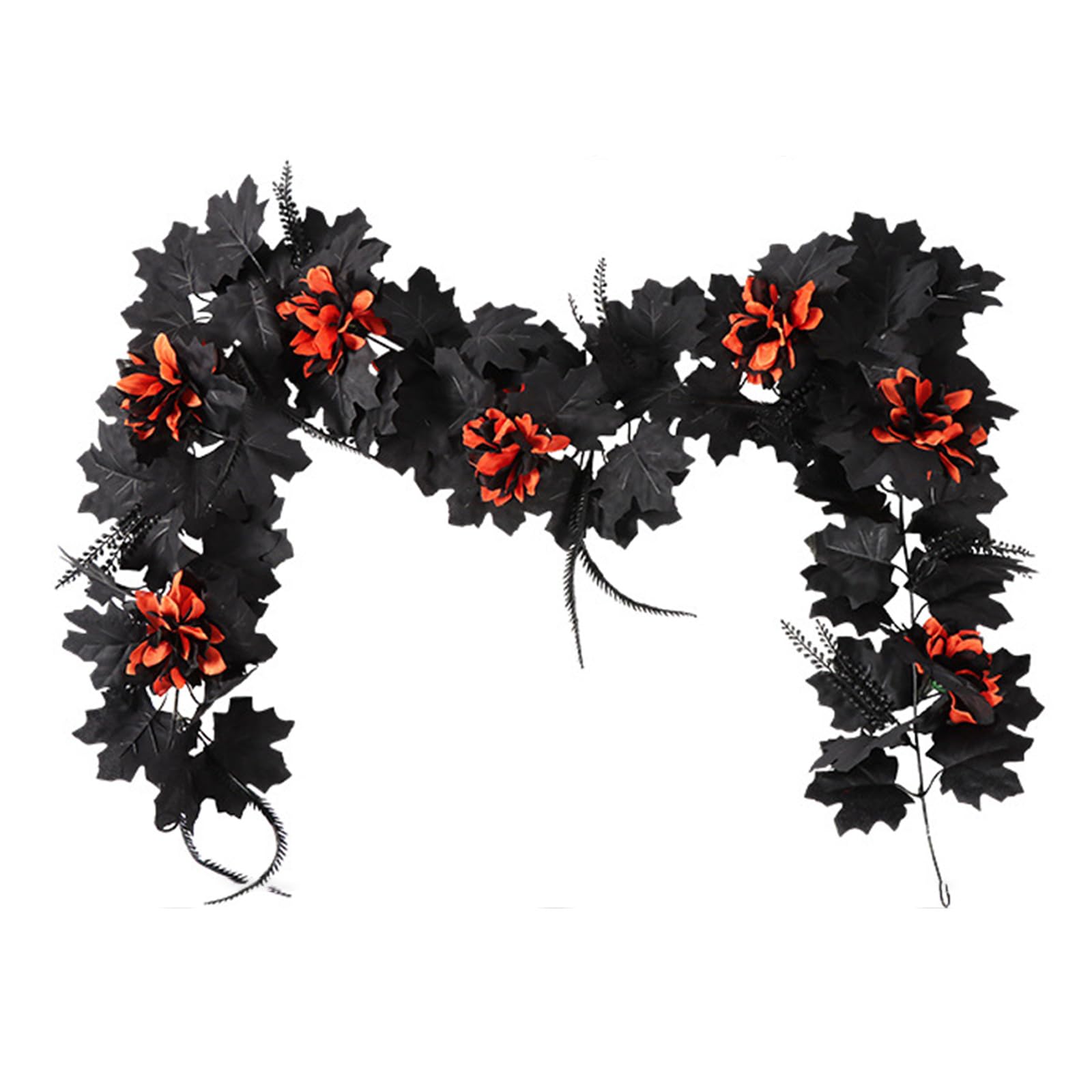Xjdzineq Efficient Fall Foliages Vine Halloween Decoration Set Weather Resistant Curly Garlands for Mantles Shelf Styling Halloween Maples Vine