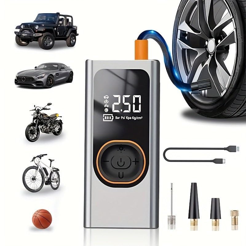 Compresor portátil e inflador ruedas bomba de aire digital coche 2