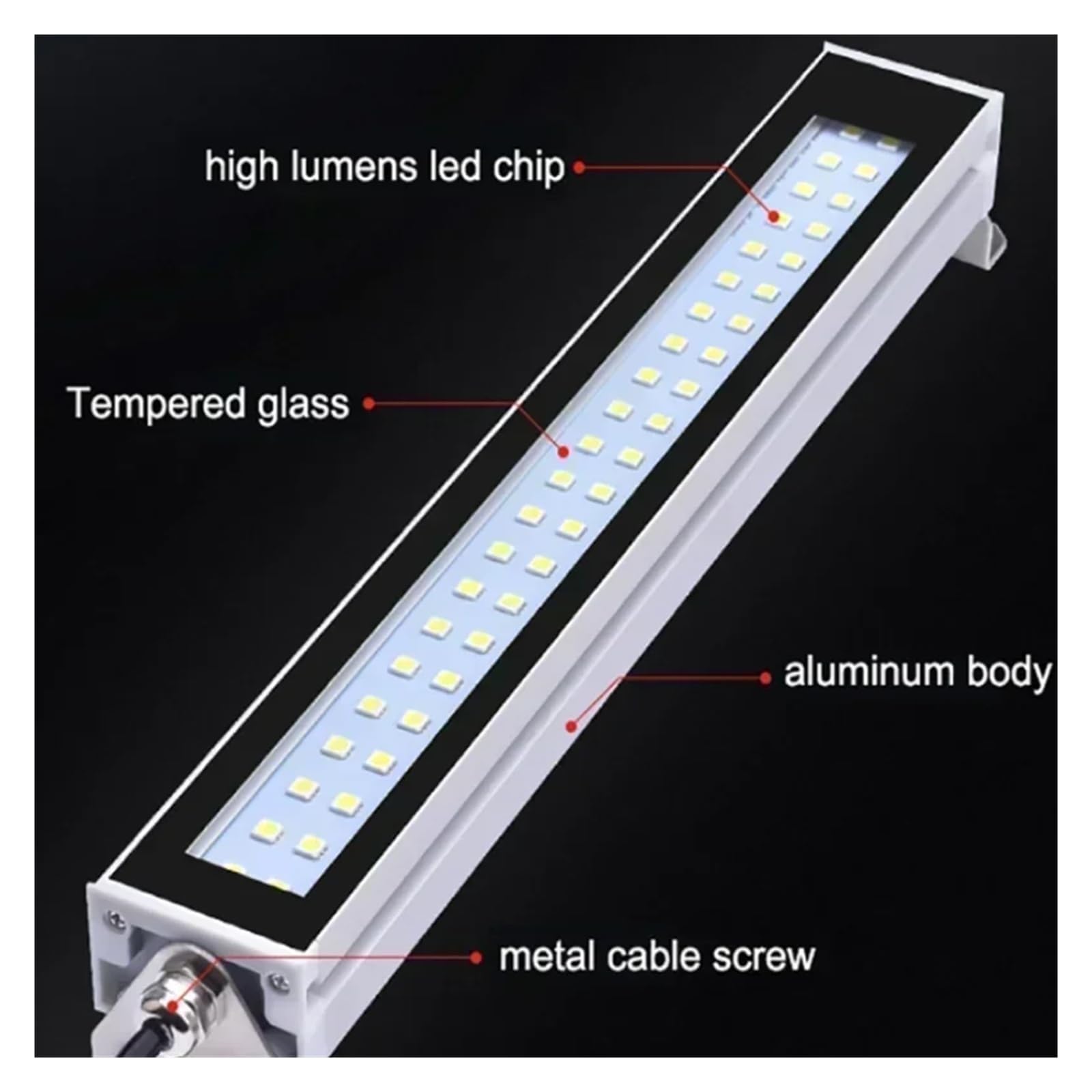Lampa Warsztatowa Led Ze Stopu Aluminium 110 V-220 V Stop Aluminium Do Tokarek 530mm