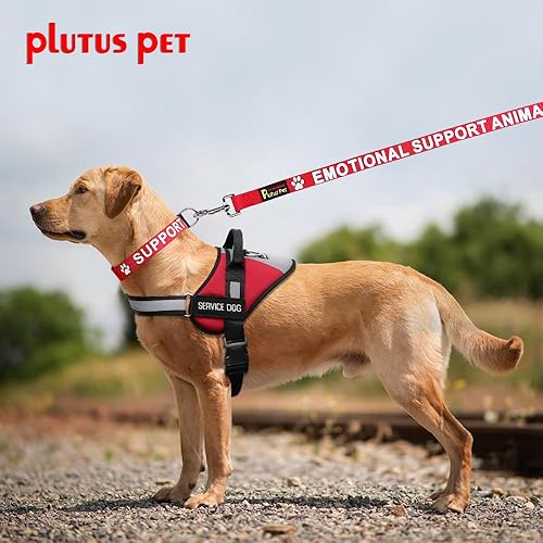 Miniatura 5 de Correa para Animal de Apoyo Emocional Plutus Pet con Mango Acolchado de Neopreno Suave, Impresa en Letras Grandes en Ambos Lados, 4 pies de Largo,