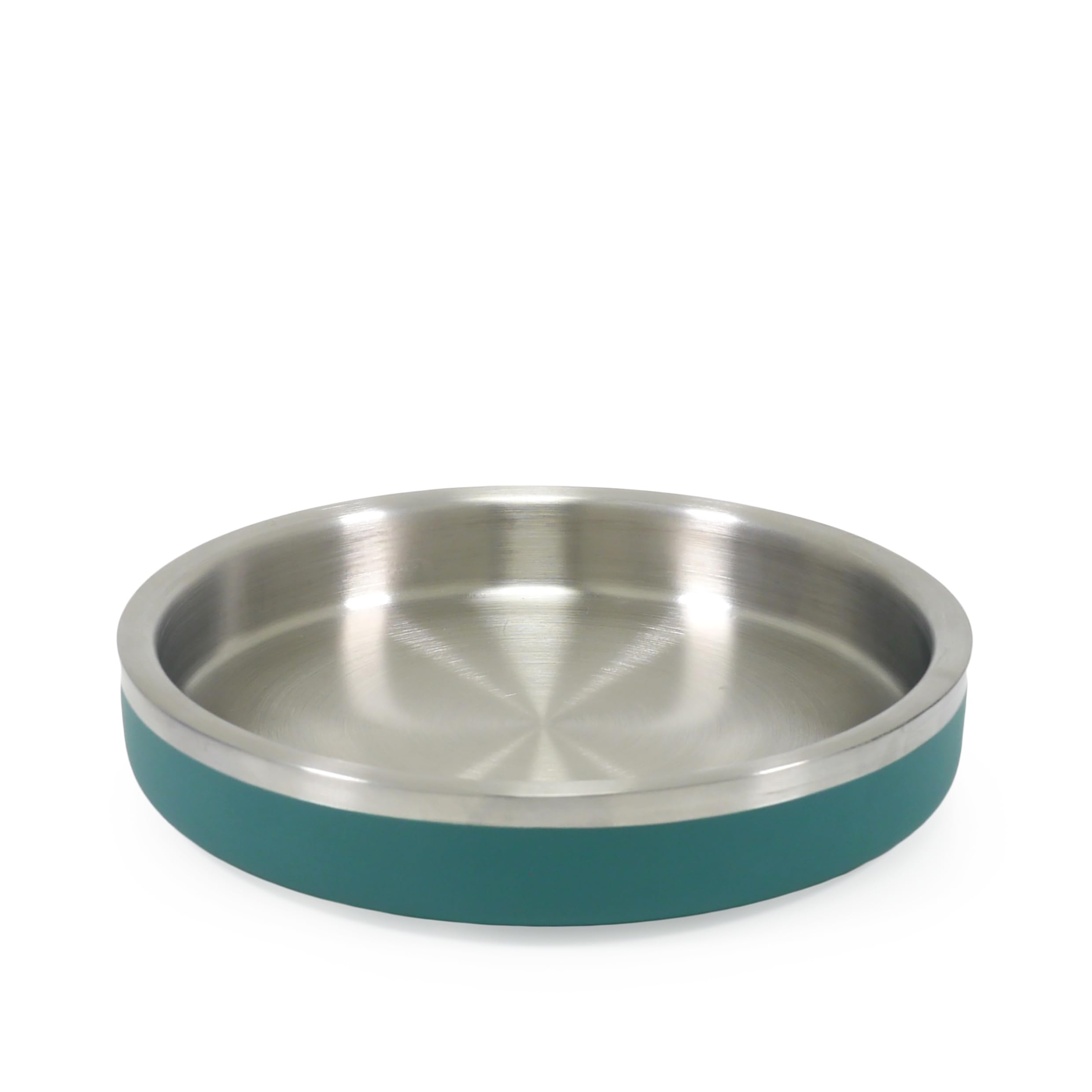 Rosewood Premium Double-Wall Stainless Steel Pet Food Shallow Bowl 480ml - Teal